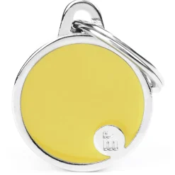 Basic Handmade Yellow Circle ID Tag