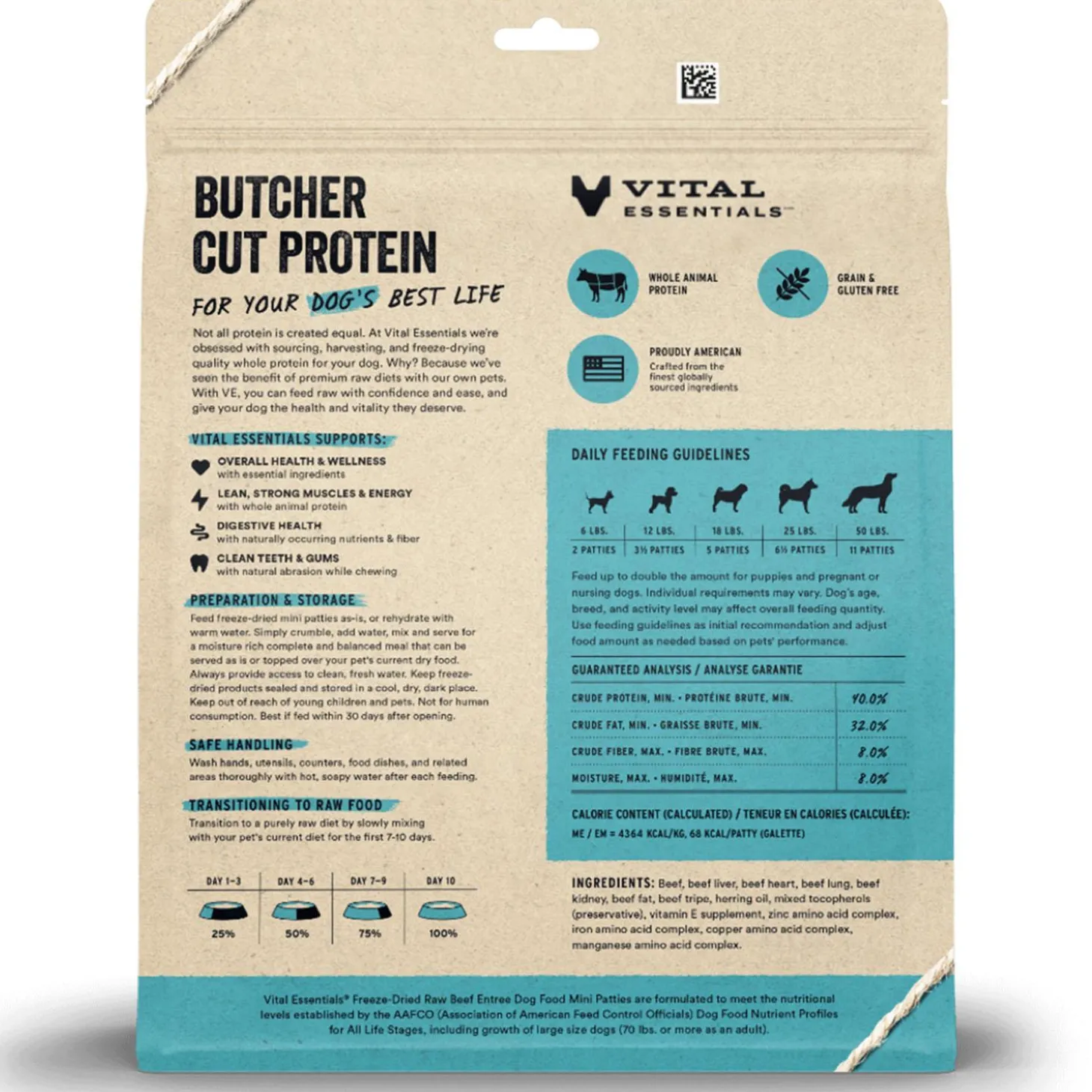 Beef Entree Mini Patties Dog Food