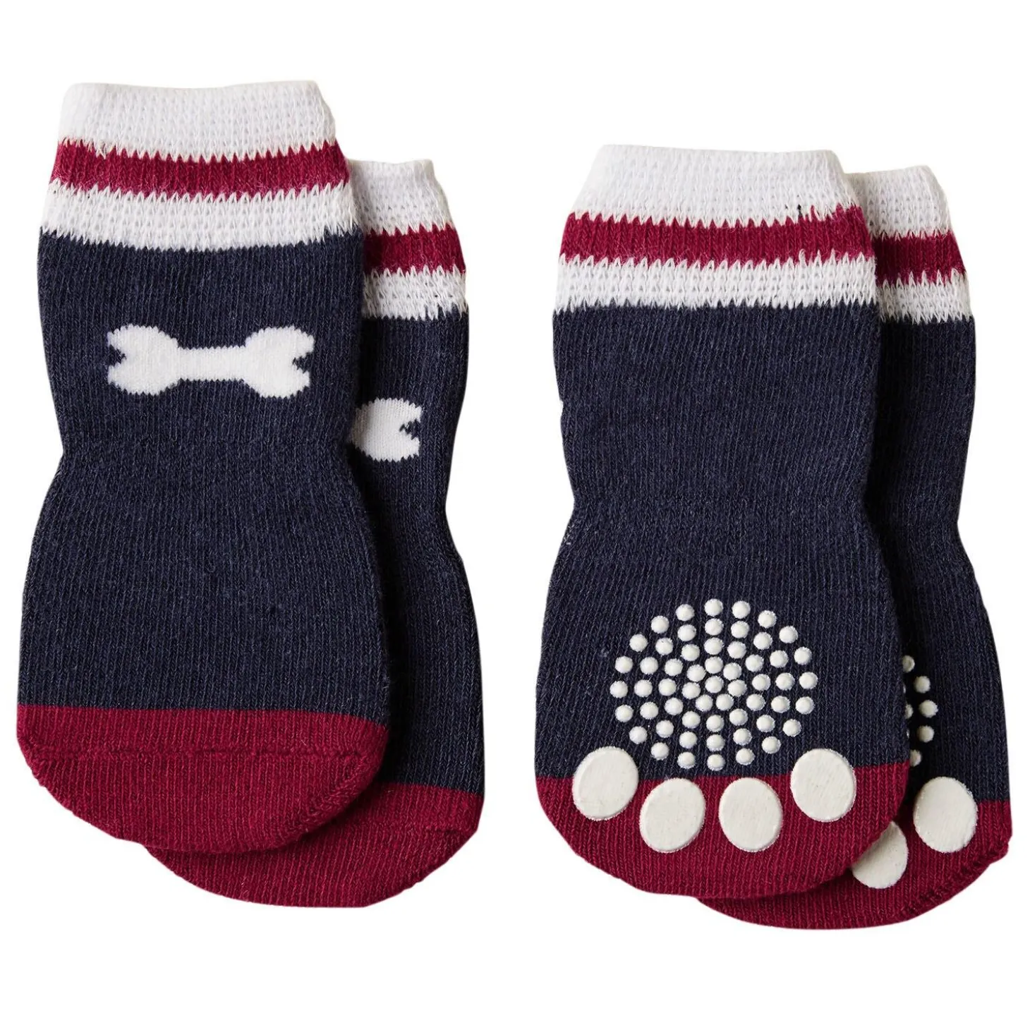 Bone Bow Navy Socks