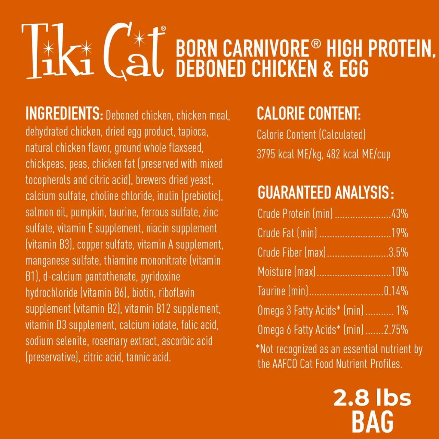 Born Carnivore High Protein Deboned Chicken & Egg Recipe Adult Cat Food