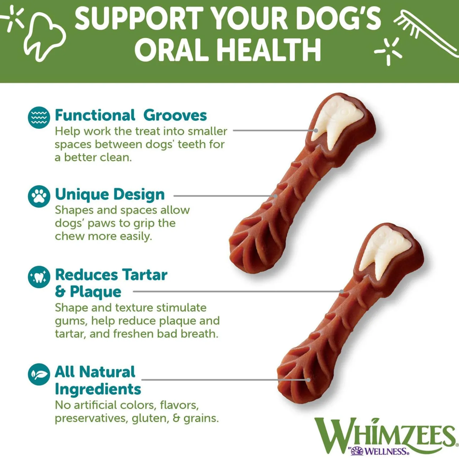 Brushzees Large Chews Dog Treats