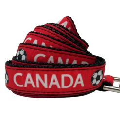 Canadian Soccer 1in Red & White Dog Leash
