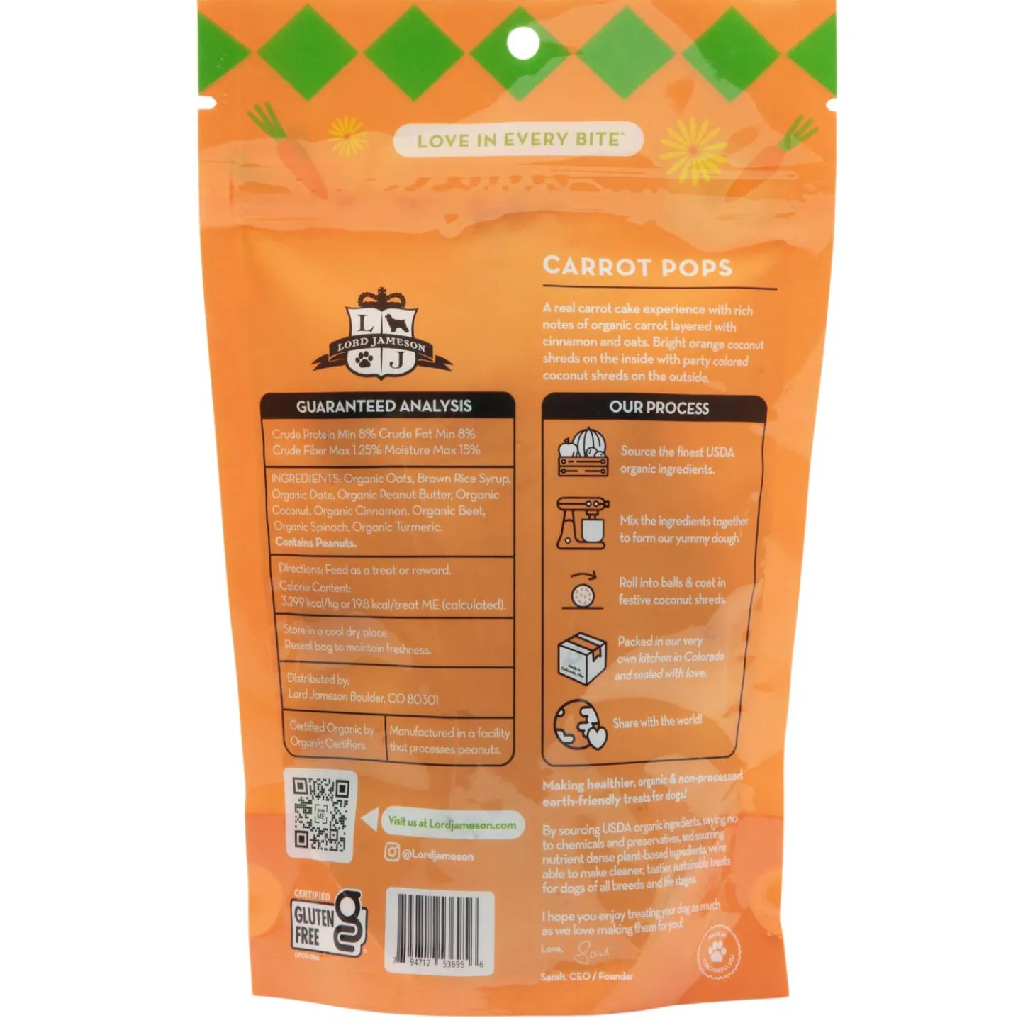 Carrot Pops Organic Dog Treats
