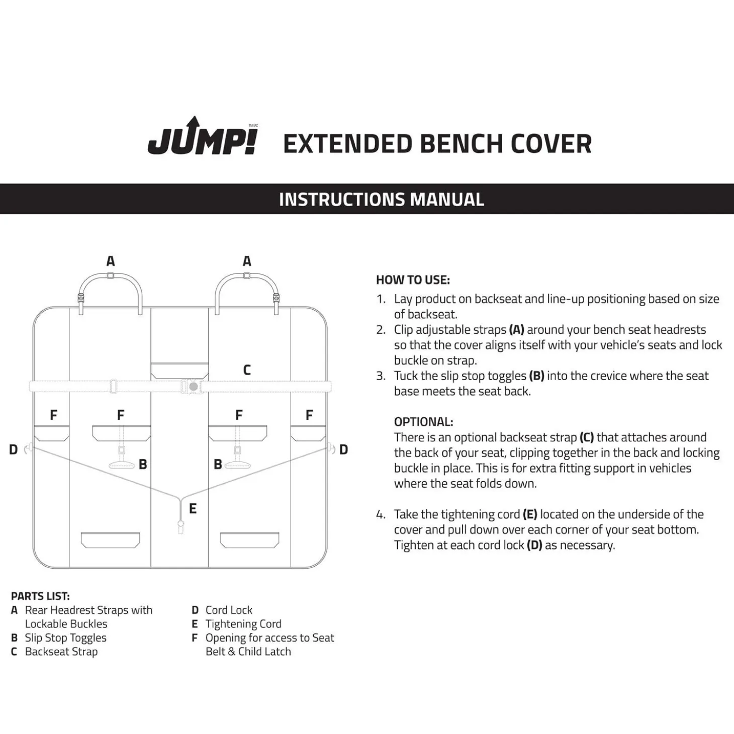 Charcoal Grey Extended Bench Cover