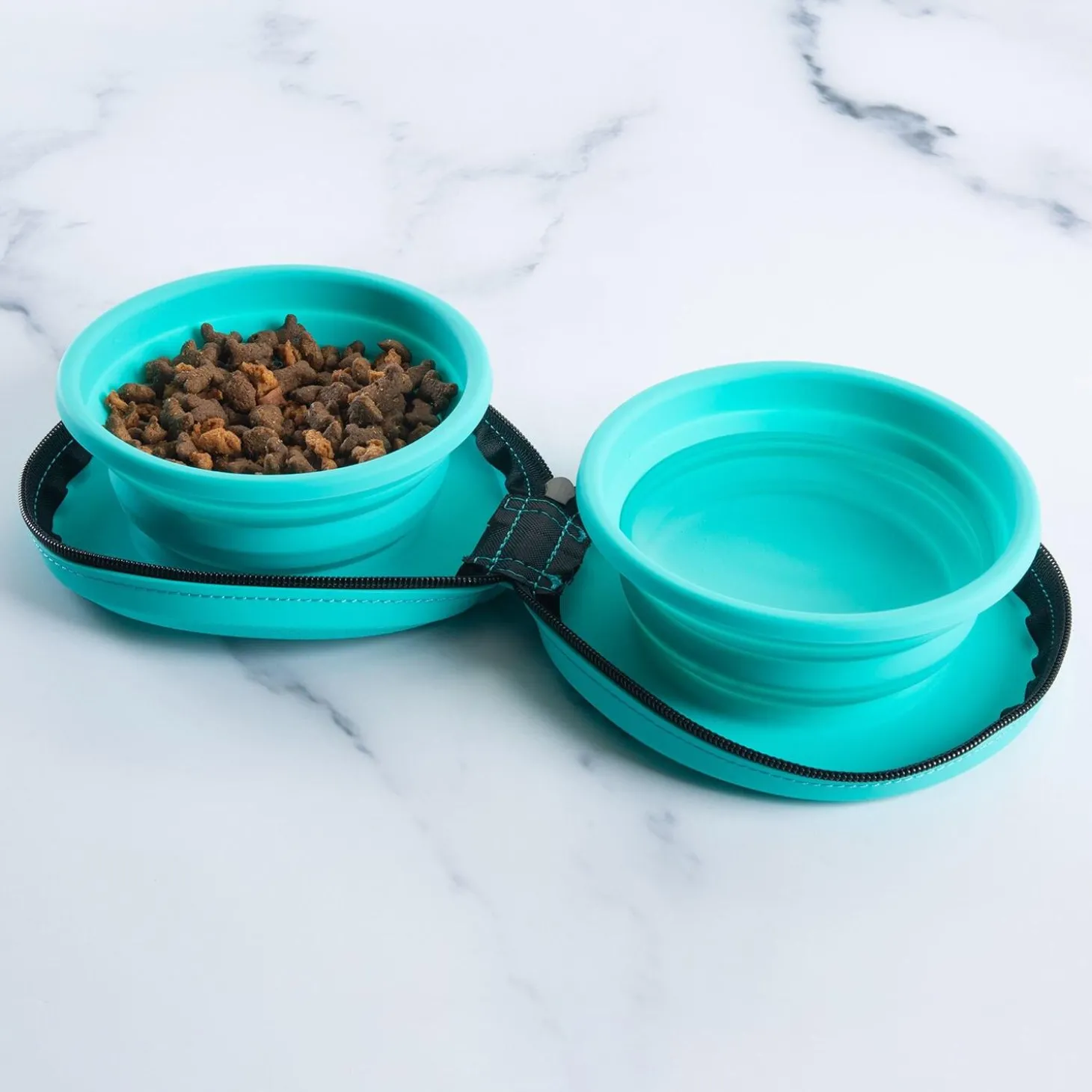 Collapsible Blue Pet Travel Bowls