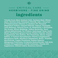 Critical Care Herbivore Papaya Flavour Fine Grind Feeding Formula