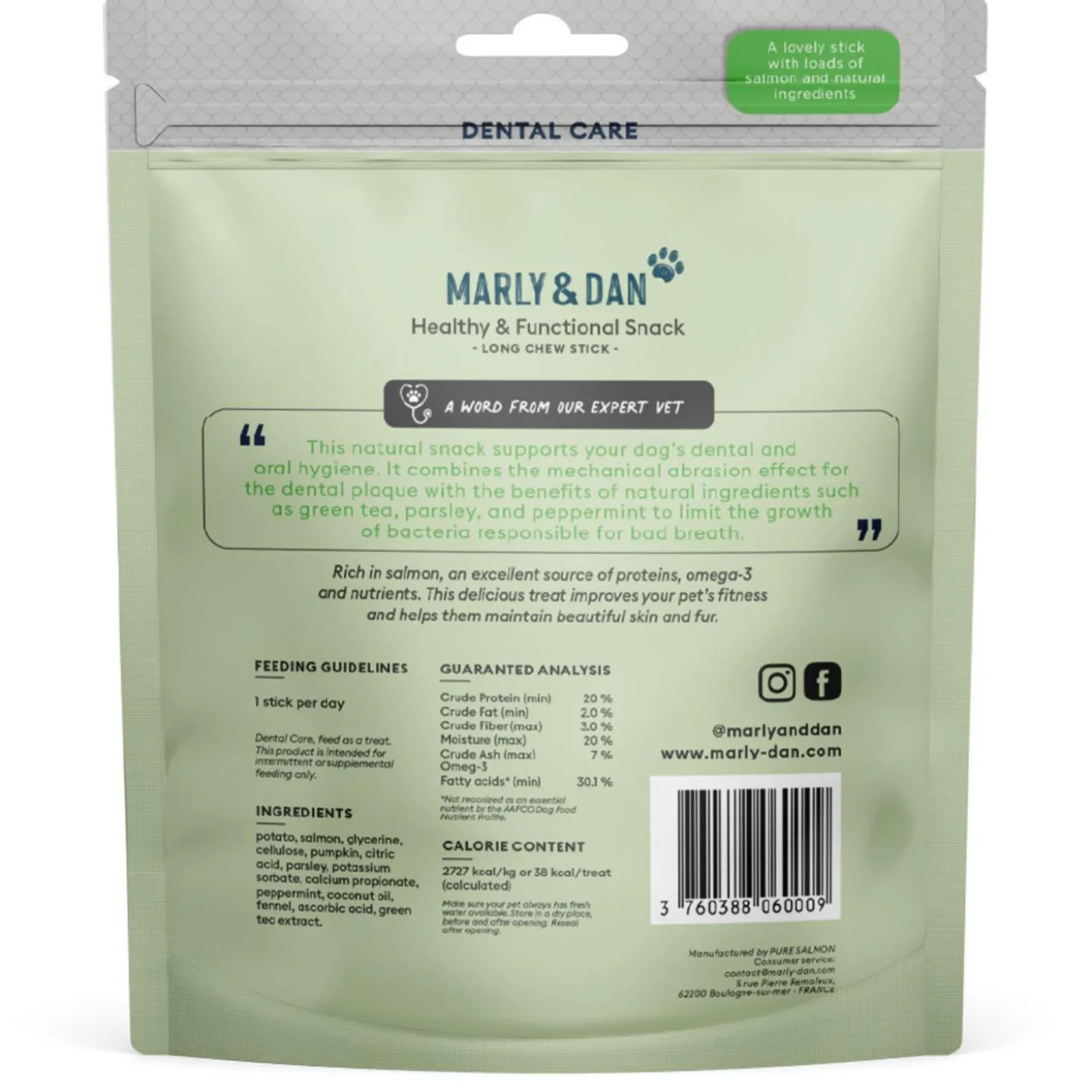 Dental Care Salmon Sticks Small Dog Treats