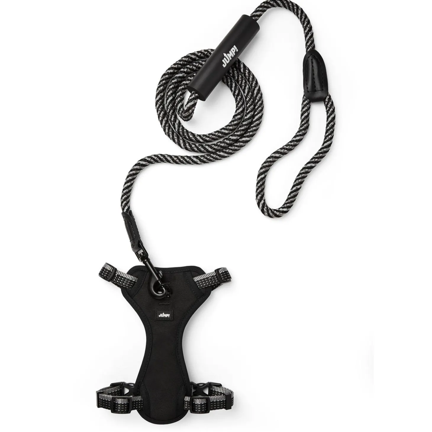 Discover Dog Reflective Multi Attachment Black & Grey Dog Harness