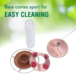 Elegant Copper Glass Hummingbird Feeder
