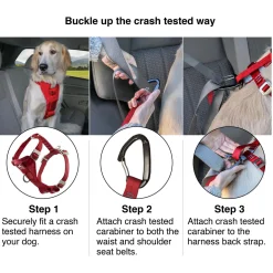 Enhanced Strength Tru-Fit Black Dog Car Harness & Seatbelt Tether