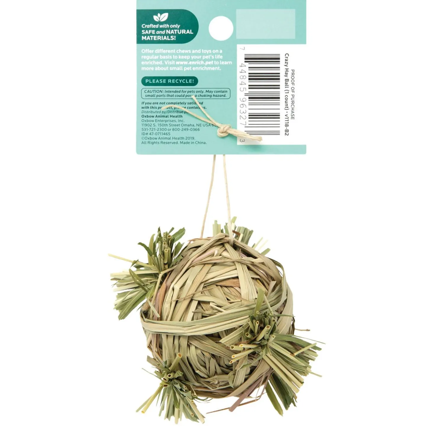 Enriched Life Crazy Hay Ball Small Animal Toy