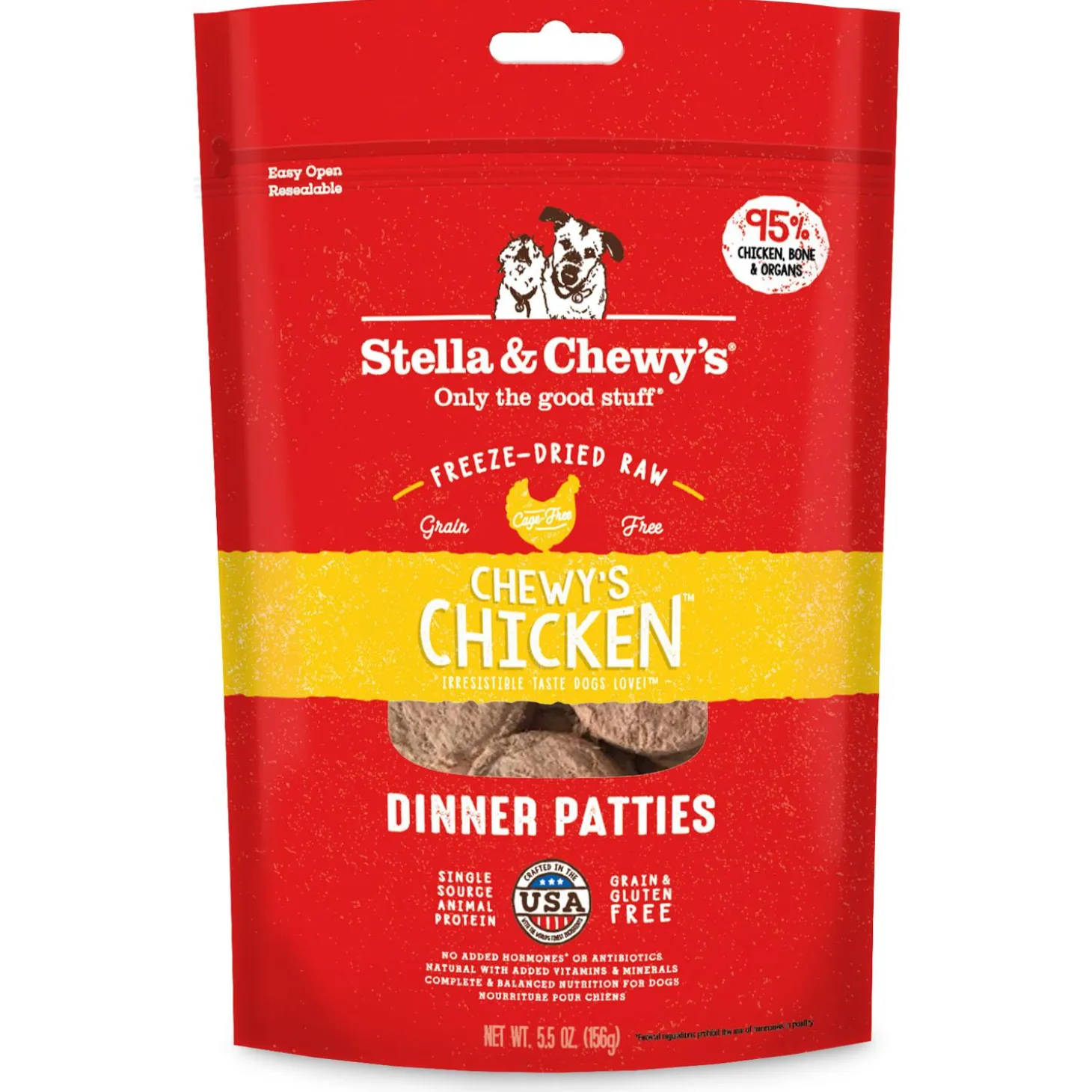 Freeze-Dried Chewy's Chicken Dinner Patties Dog Food