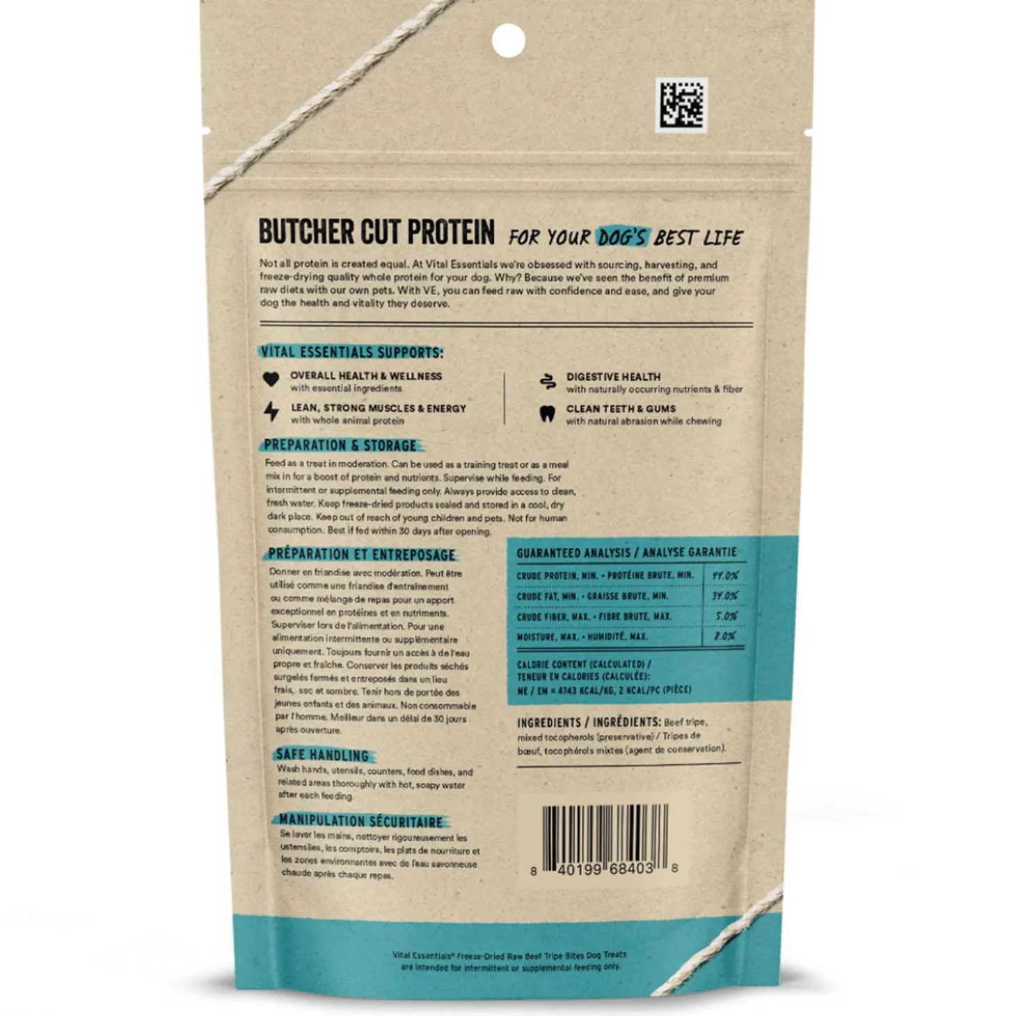 Freeze-Dried Raw Beef Tripe Bites Dog Treats