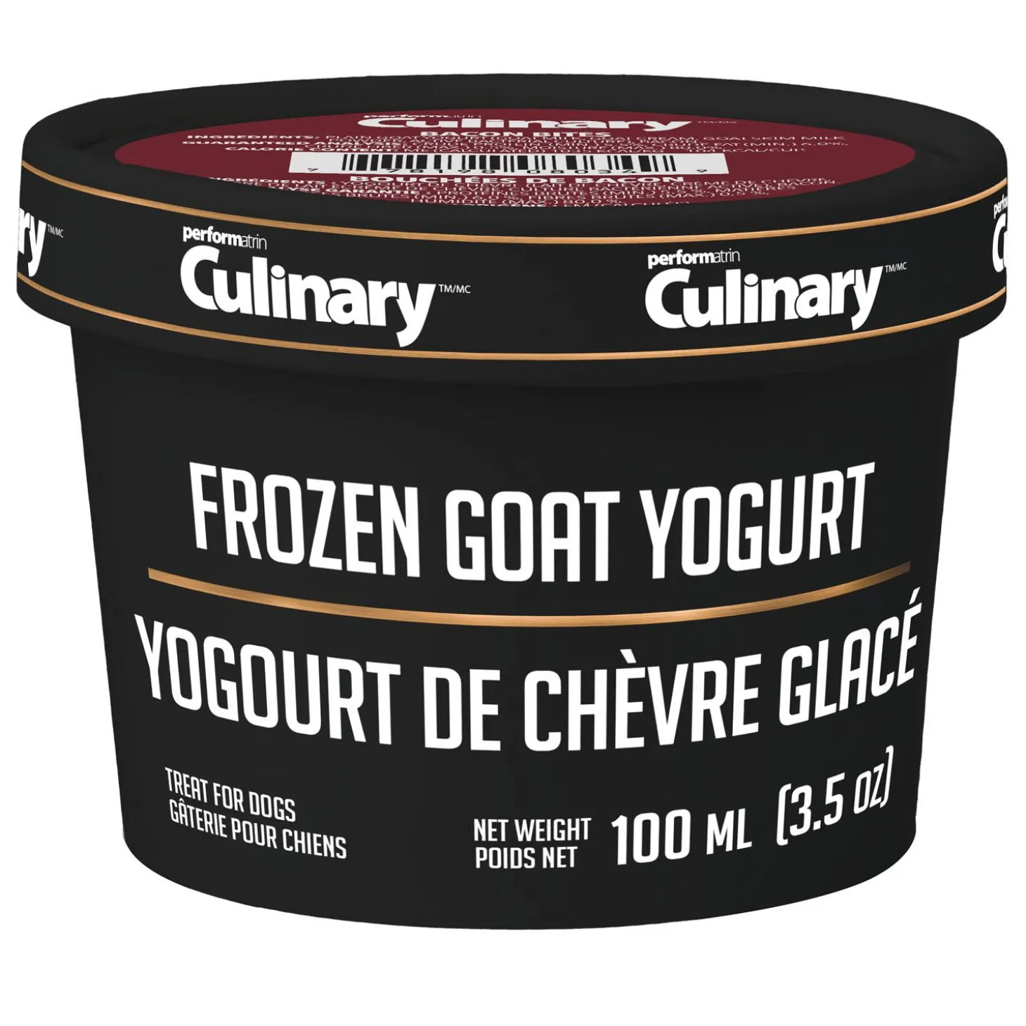 Frozen Goat Yogurt Bacon Bites Dog Treat