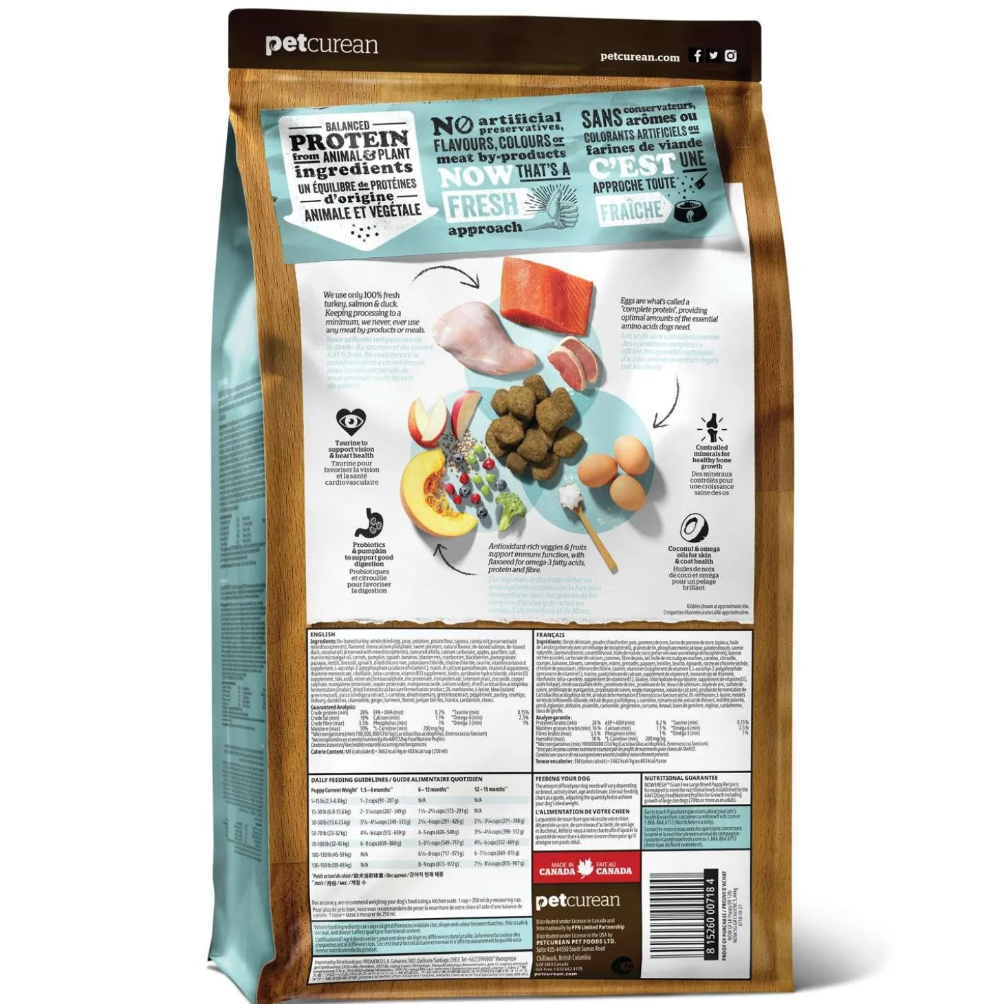 Grain-Free Turkey, Salmon & Duck Recipe Large Breed Puppy Dog Food