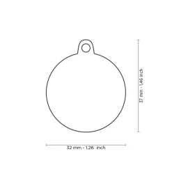 Grey Glitter Bone Circle ID Tag
