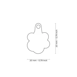 Grey Glitter Paw ID Tag