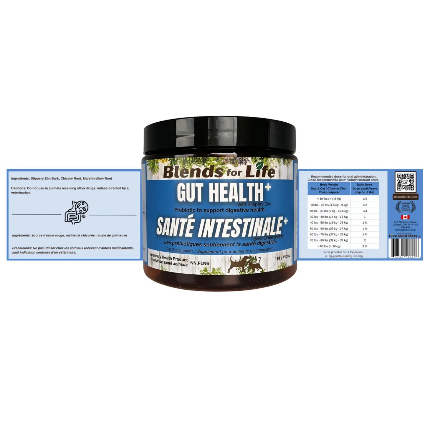 Gut Health+ with Slippery Elm Pet Supplement