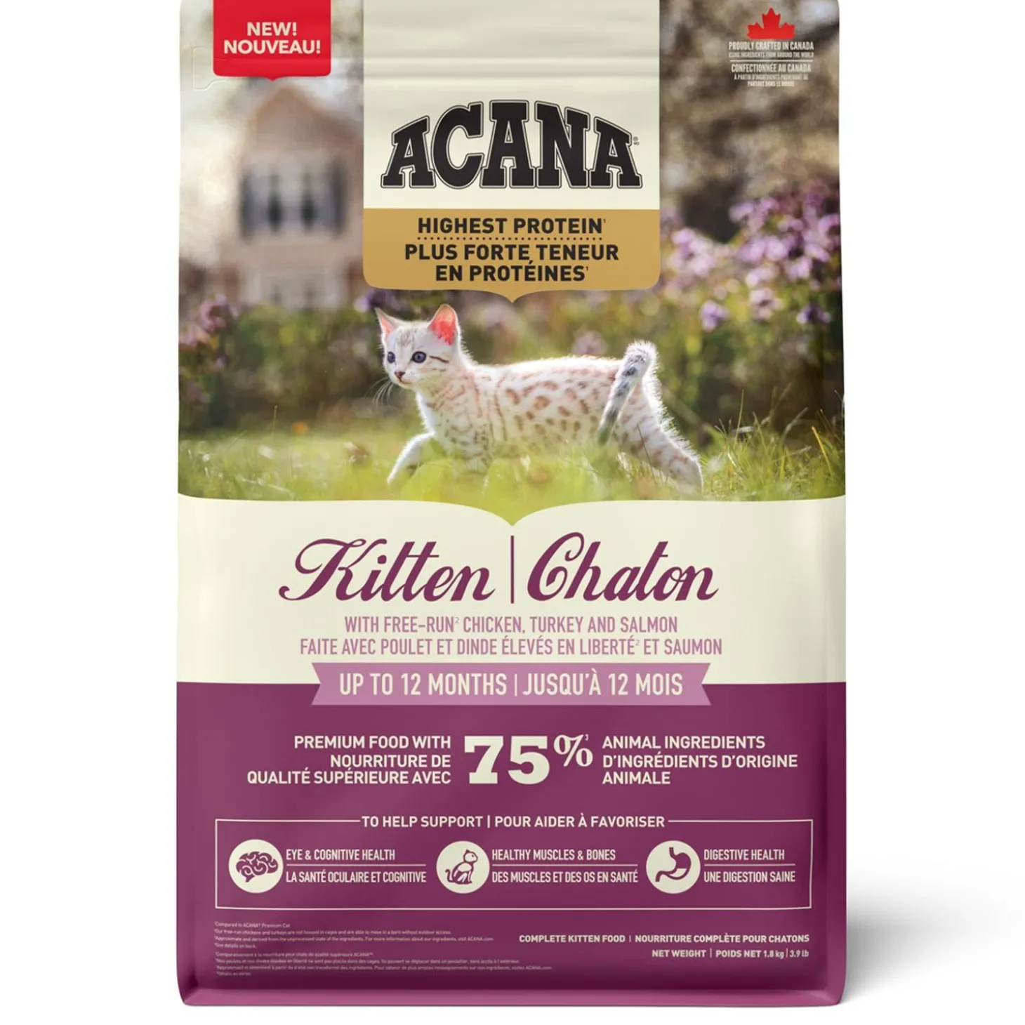 Highest Protein Free-Run Chicken, Turkey & Salmon Kitten Cat Food