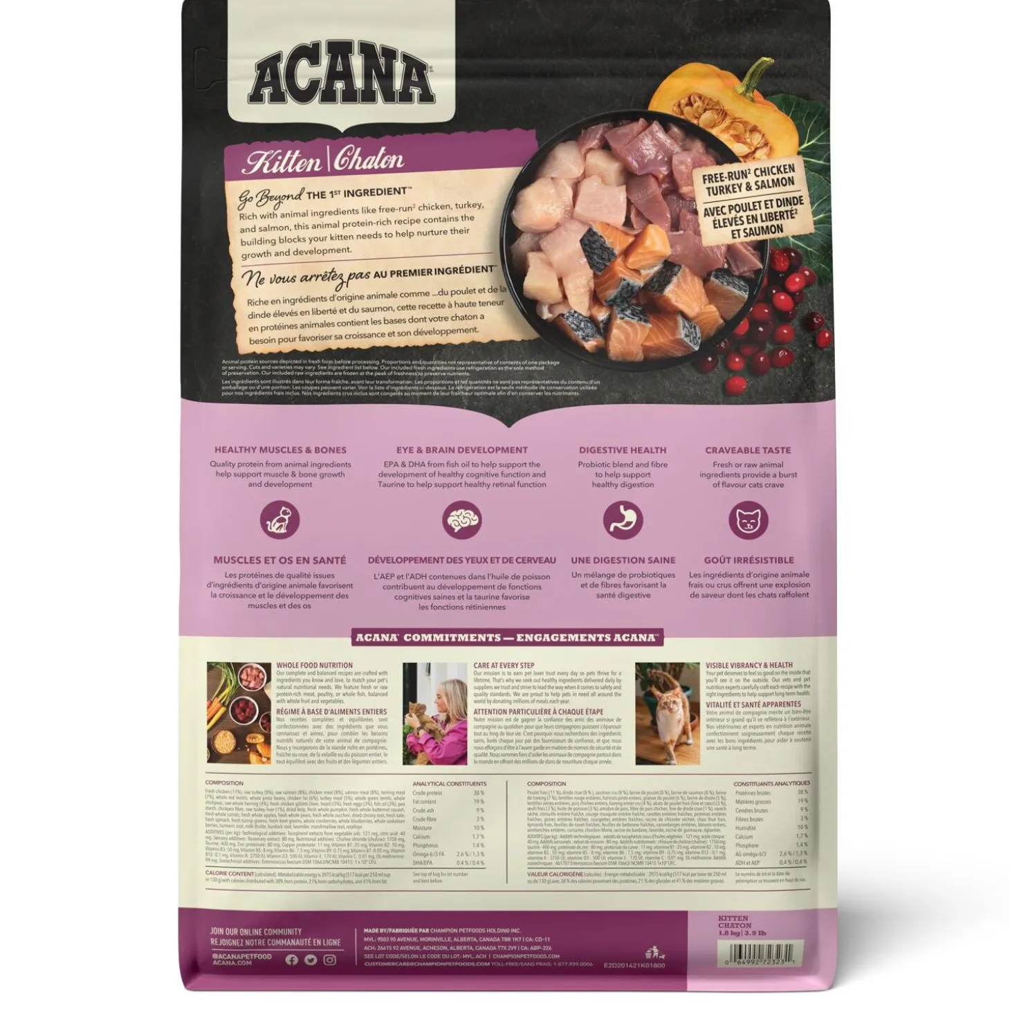 Highest Protein Free-Run Chicken, Turkey & Salmon Kitten Cat Food