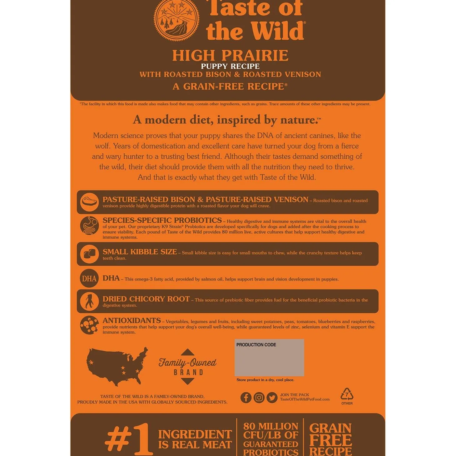 High Prairie Puppy Formula with Bison & Roasted Venison Dog Food