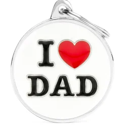 I Love Dad Circle ID Tag
