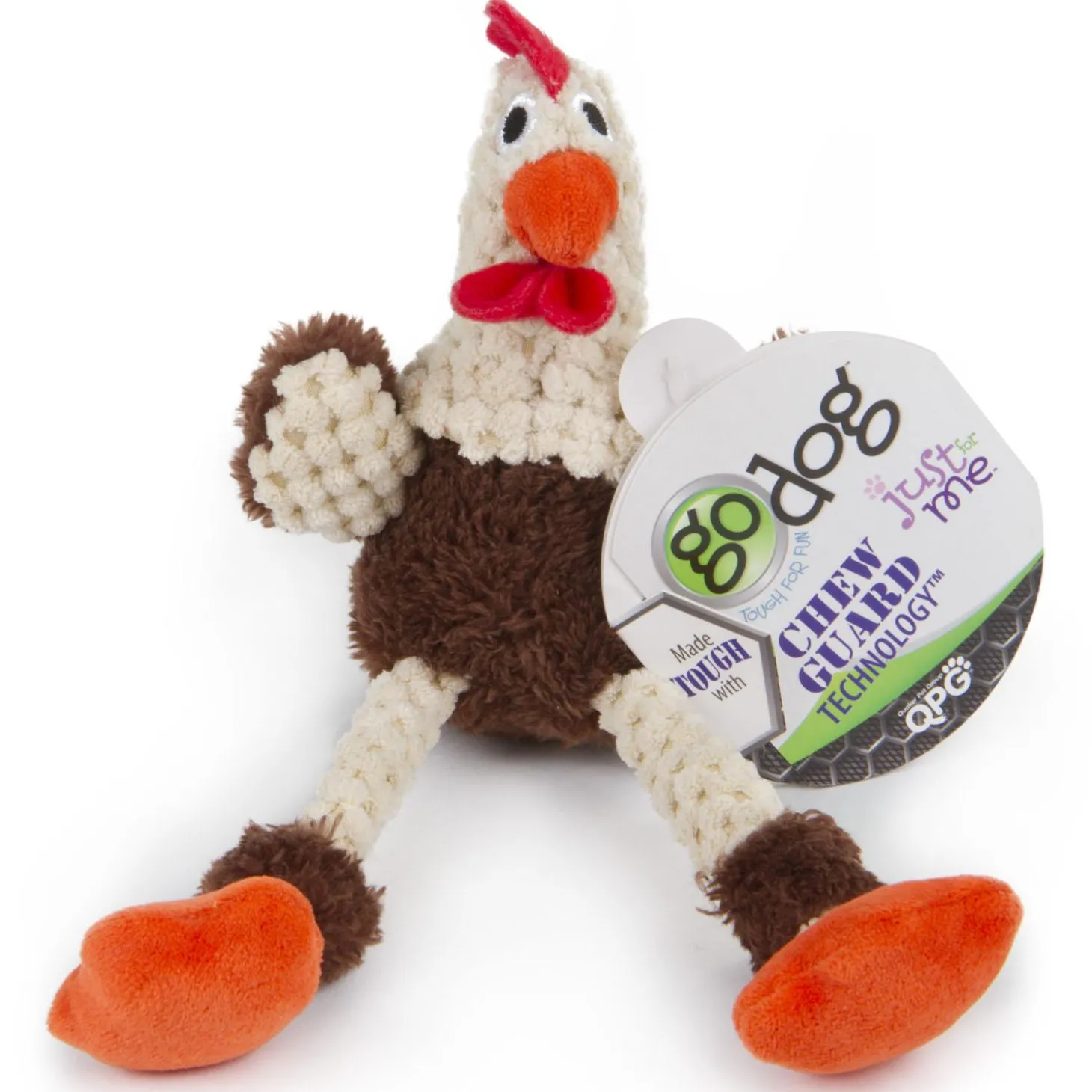 Just For Me Skinny Brown Rooster Dog Toy