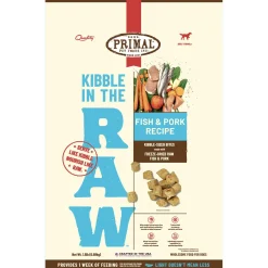 Kibble in the Raw Fish & Pork Recipe Adult Dog Food