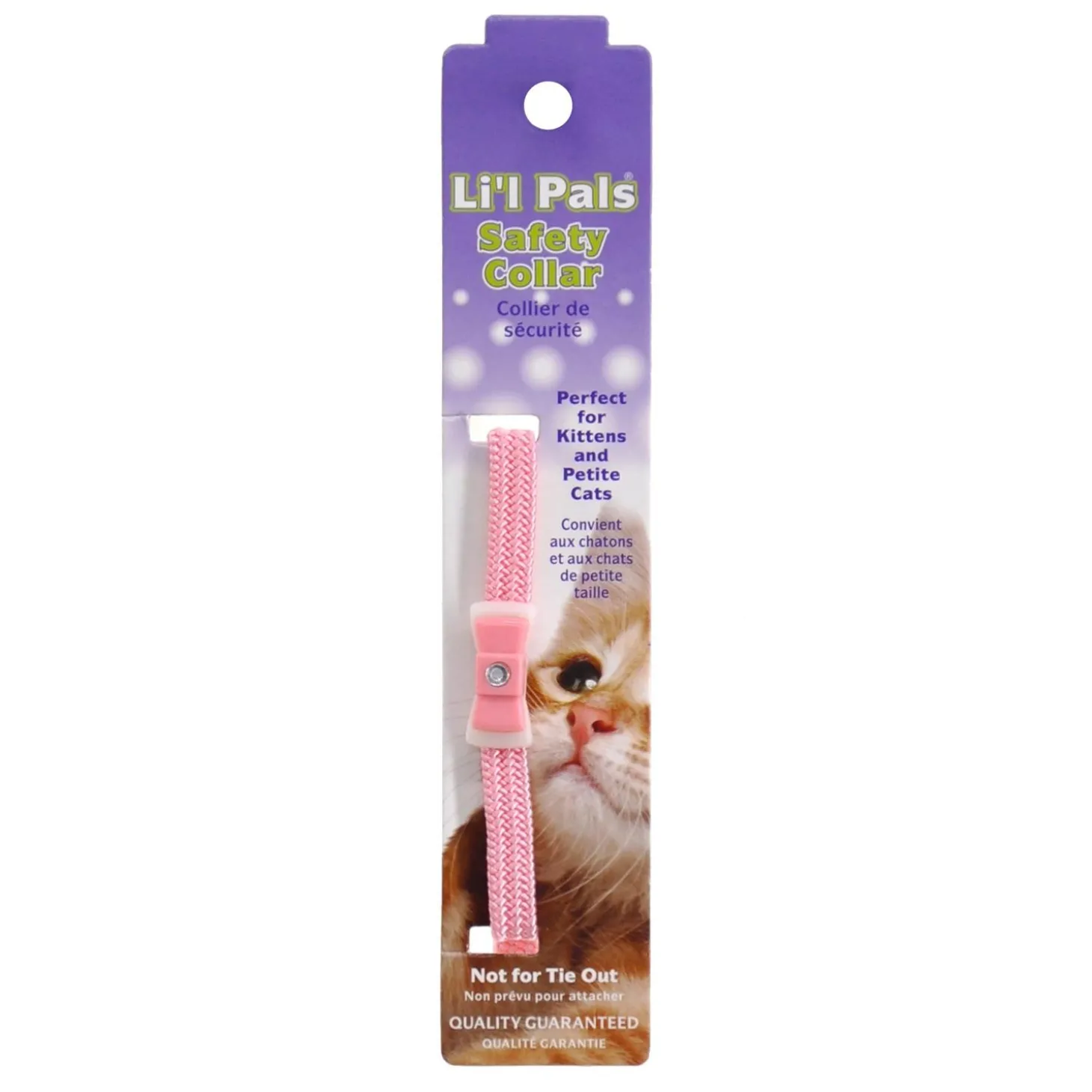 Li'l Pals Elasticized Safety Pink Jeweled Bow Kitten Cat Collar