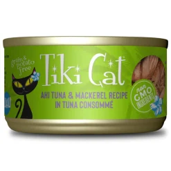 Luau Ahi Tuna & Mackerel Recipe in Chicken Consomme Cat Food