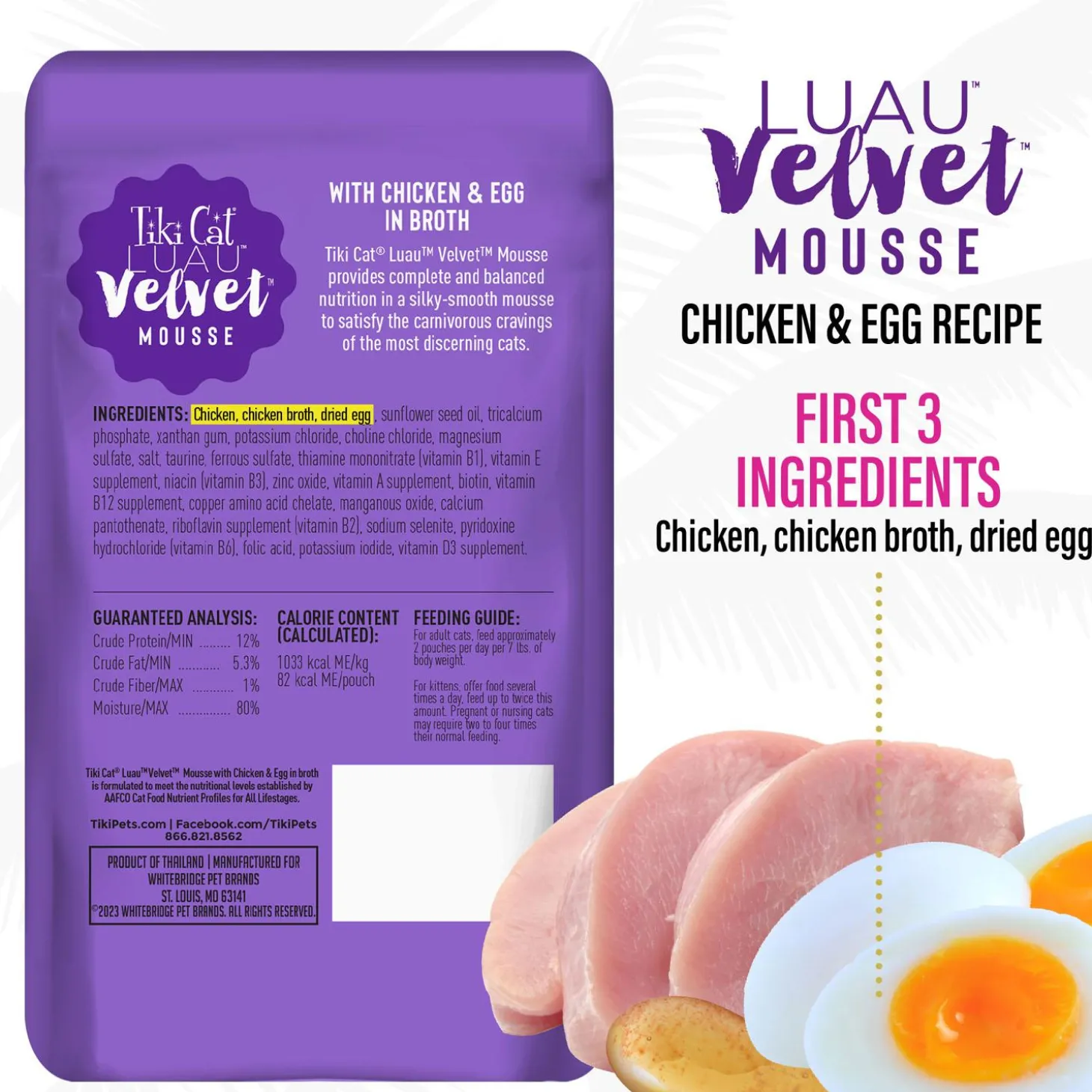 Luau Velvet Mousse Chicken & Egg in Broth Cat Food