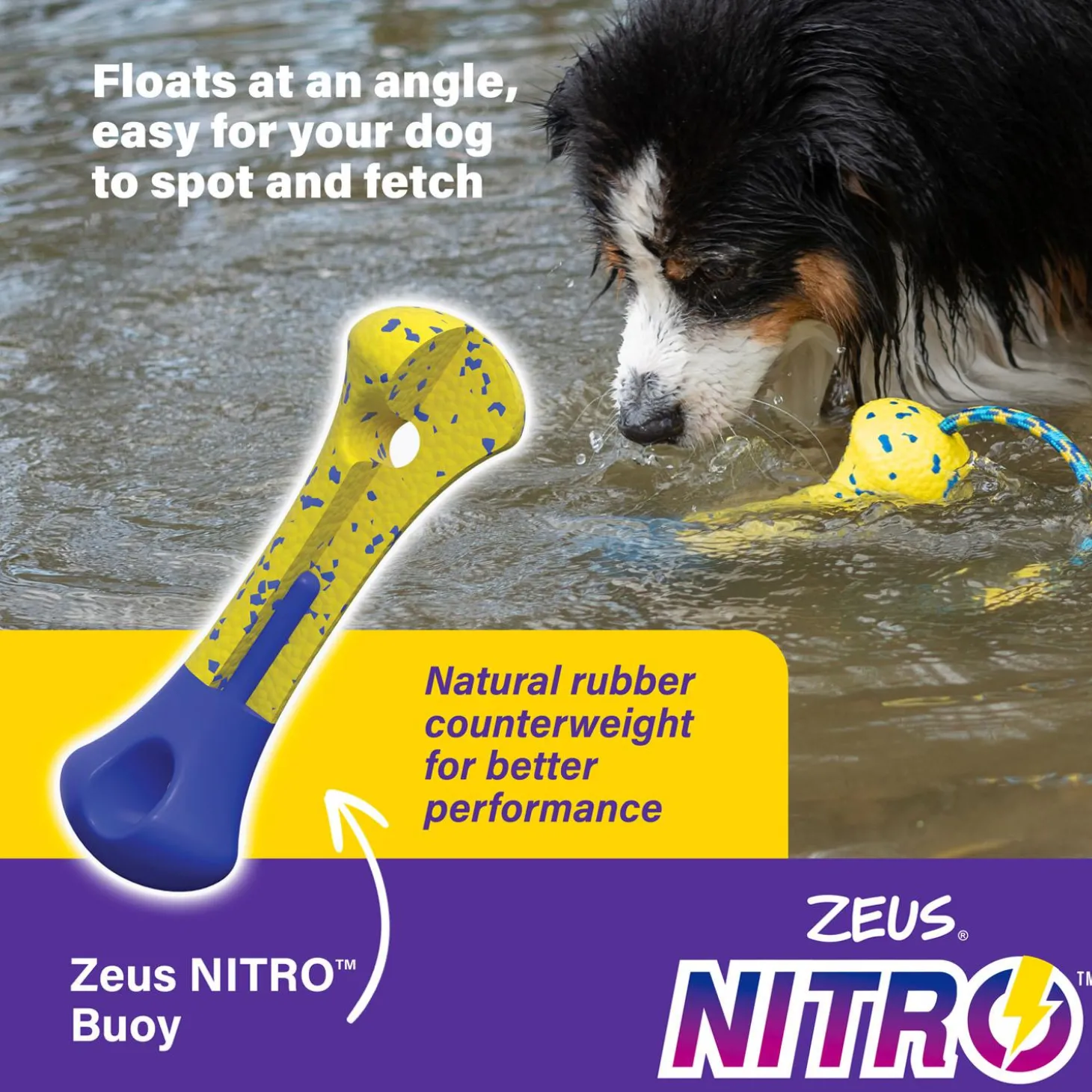 NITRO Weighted Buoy with Rope Dog Toy
