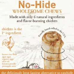 No-Hide Cage-Free Chicken Natural Rawhide Alternative Dog Chews 2 Pack