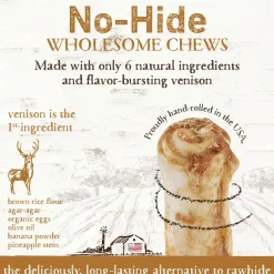 No-Hide Grass-Fed Venison Natural Rawhide Alternative Dog Chew 2 Pack