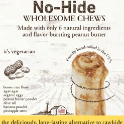 No-Hide Peanut Butter Natural Rawhide Alternative Dog Chew