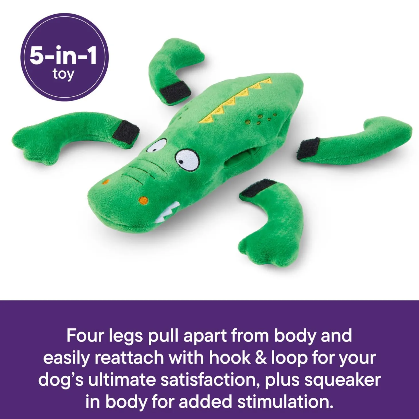Pull-Apart Crocodile Dog Toy