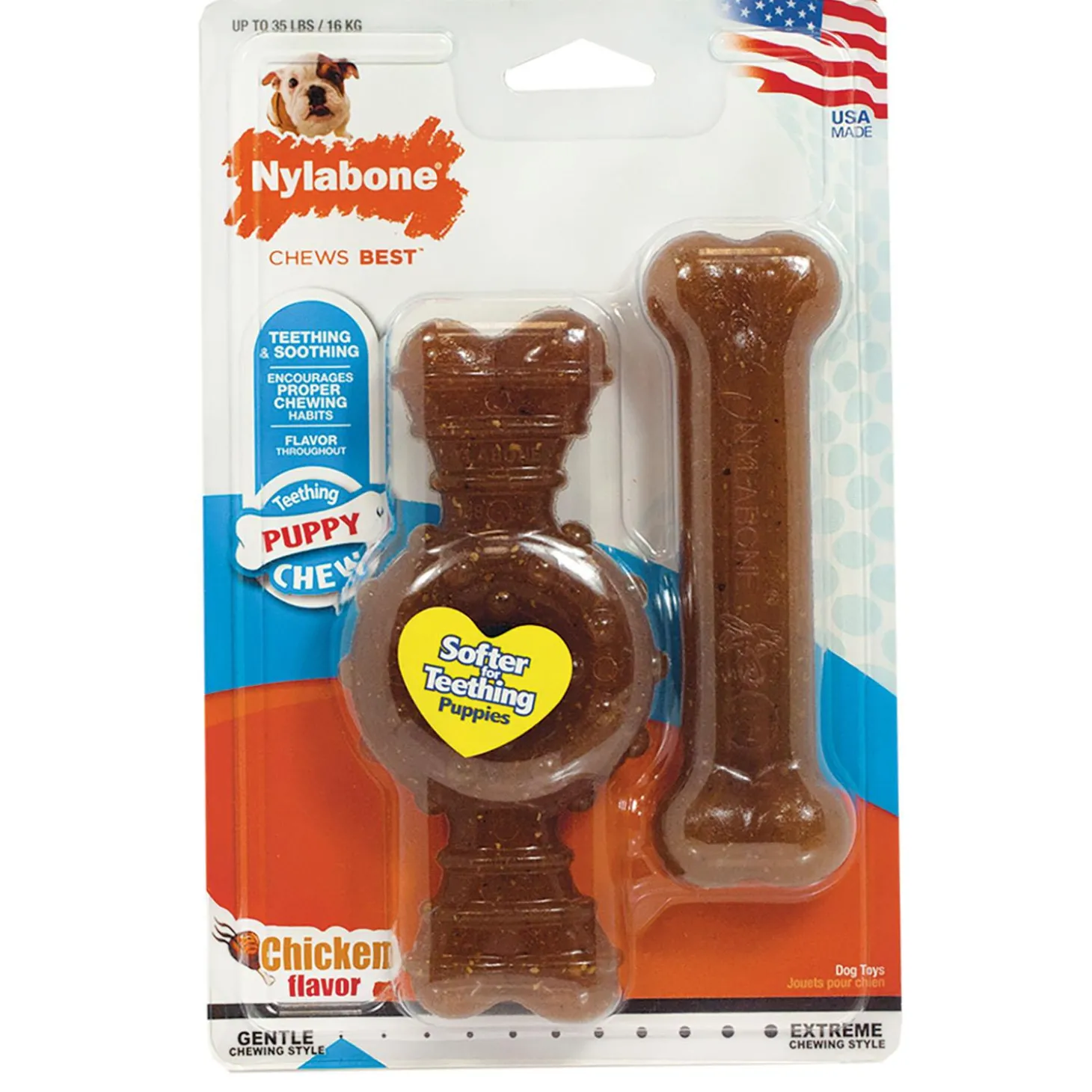 Puppy Chew Chicken Flavour Teething Ring Dog Toys