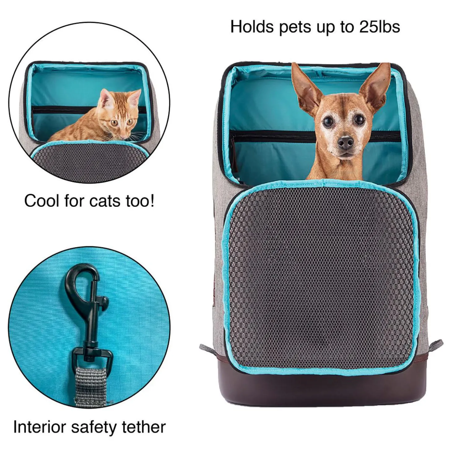 Rucksack Pet Heather Grey Carrier