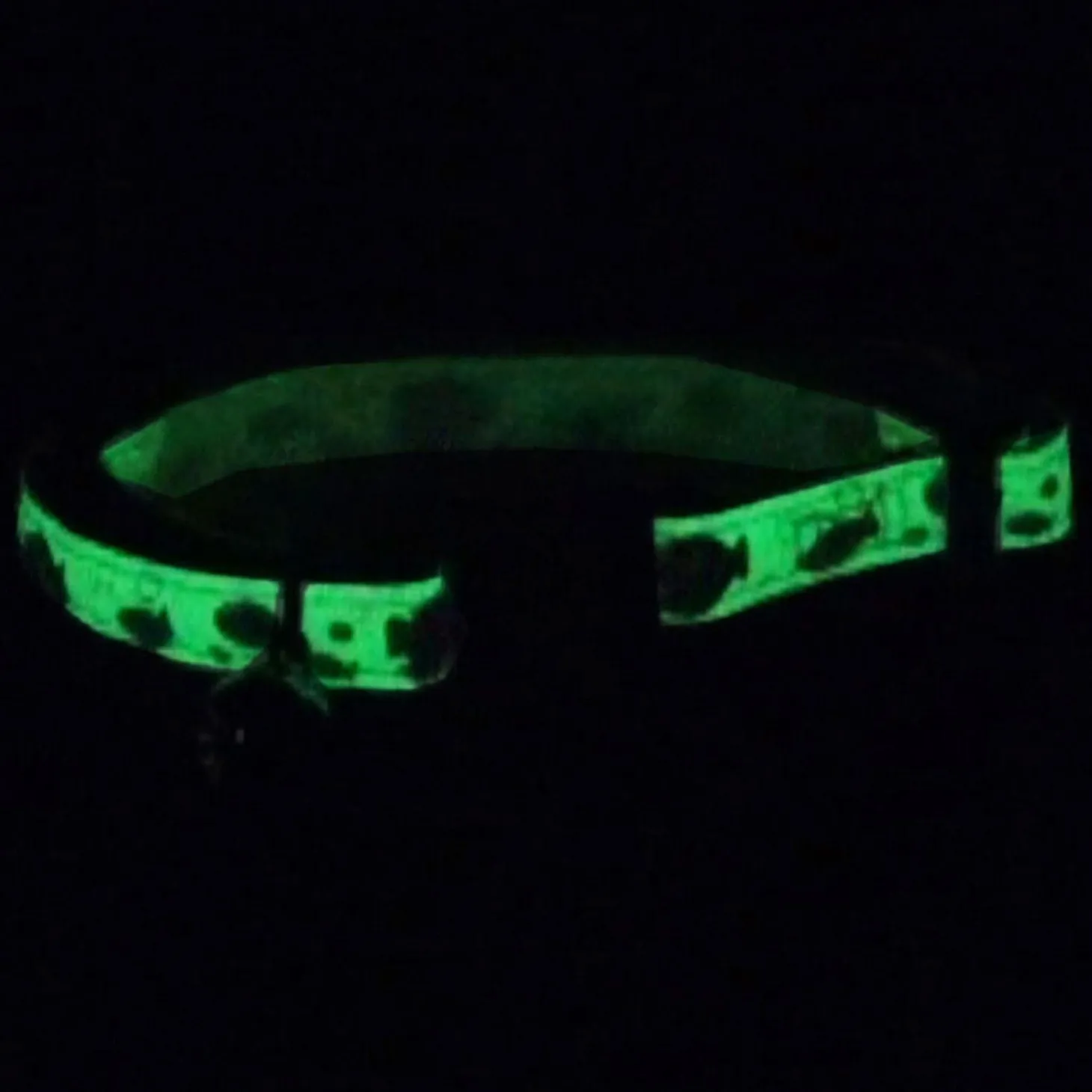 Safe Cat Adjustable Breakaway Glow in the Dark Striped Cat Collar