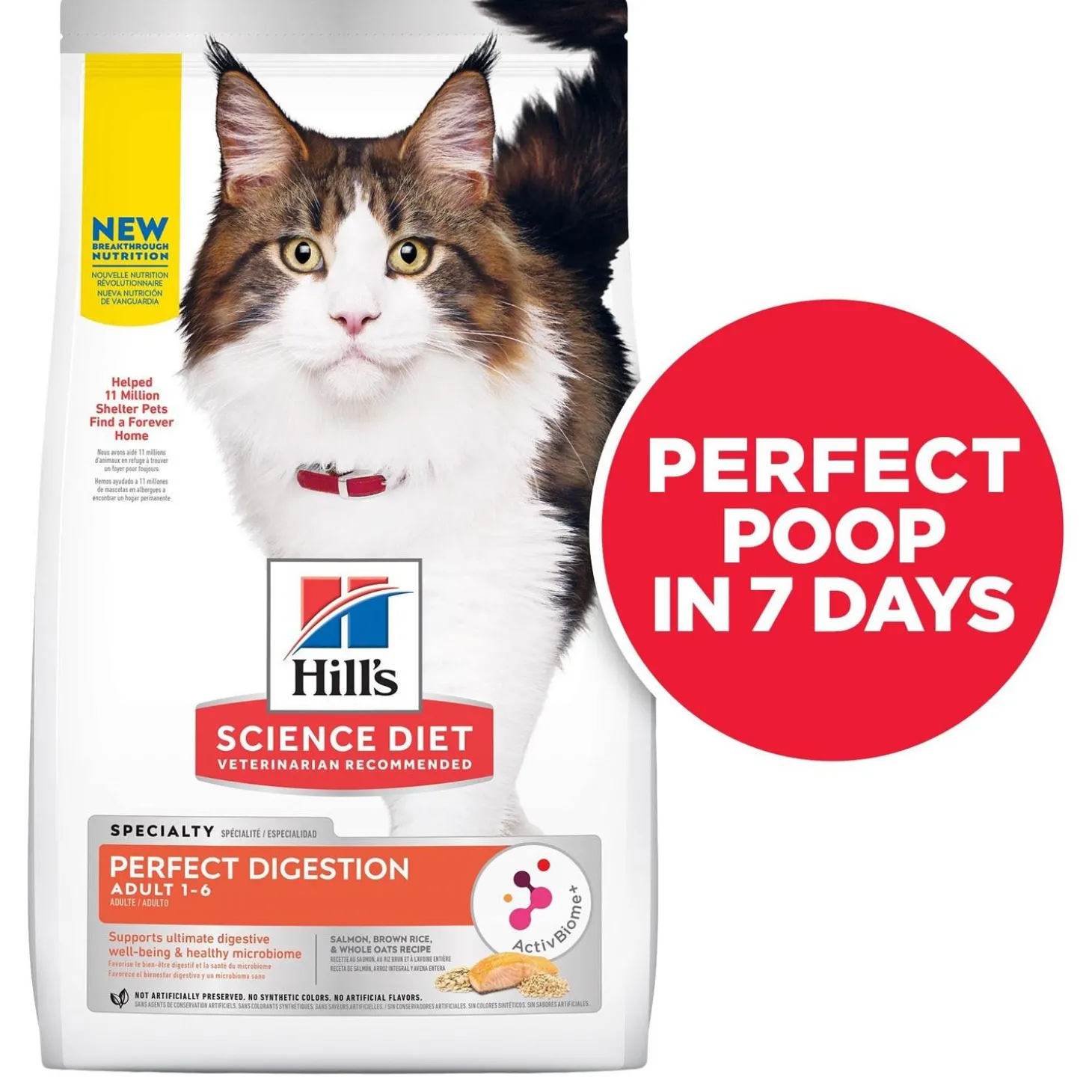 Specialty Perfect Digestion Salmon, Brown Rice & Whole Oats Recipe Adult Cat Food
