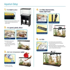 Standard Glass Rectangle Silicone Black Aquarium