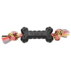 Tirebiter II Bone with Rope Dog Toy