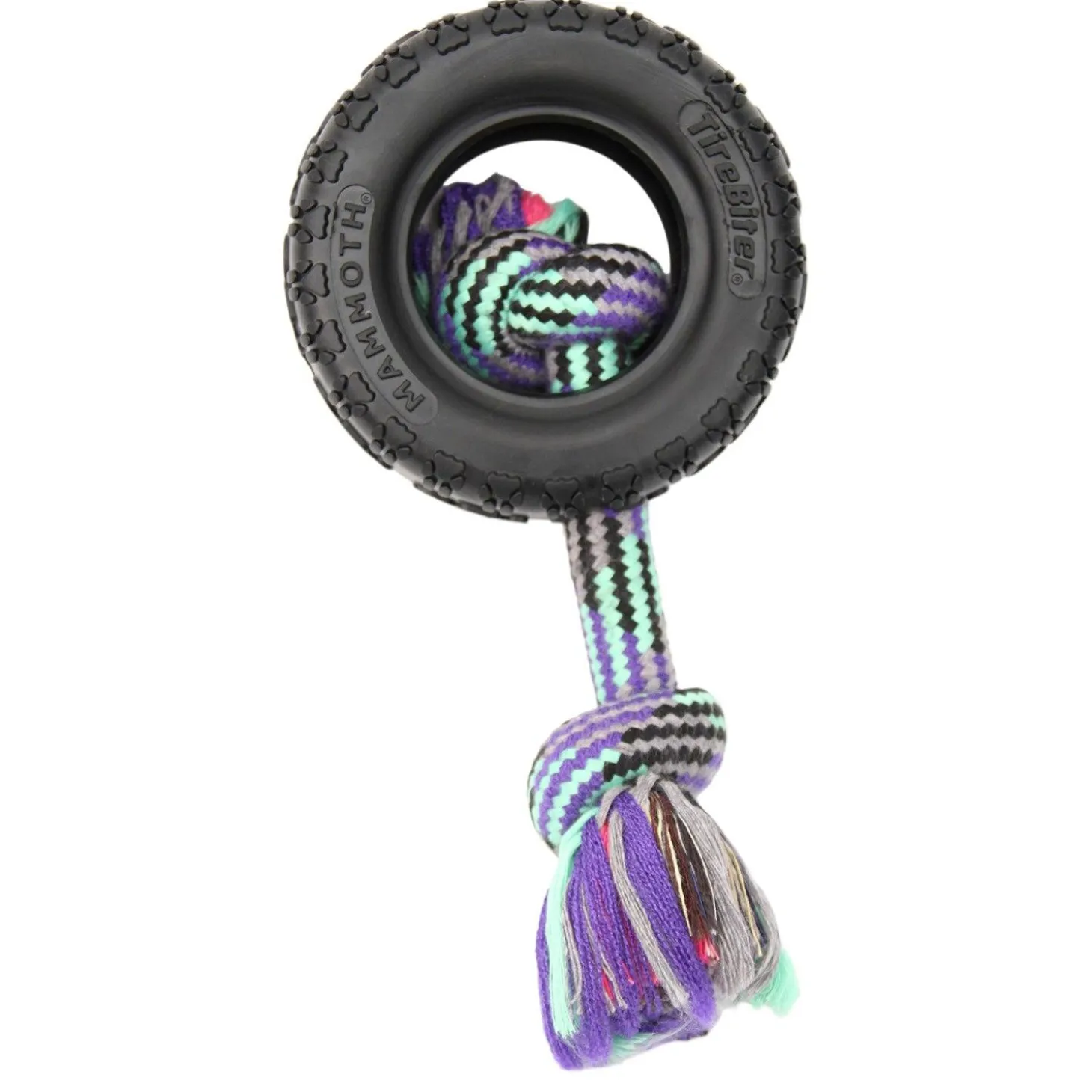 Tirebiter II with Rope Dog Toy Assorted Colours