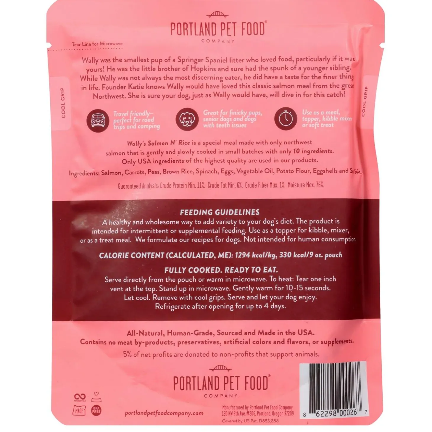 Wally's Salmon & Rice Homestyle Dog Food