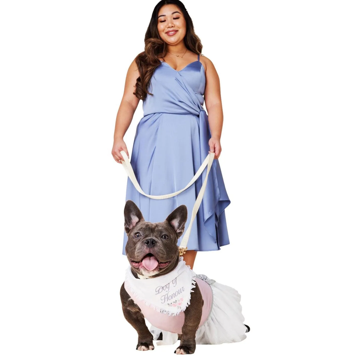 Wedding Ivory Dog Collar & Leash Set