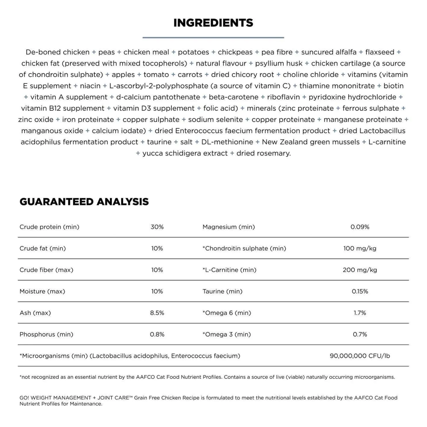 Weight Management + Joint Care Grain-Free Chicken Recipe Adult Cat Food