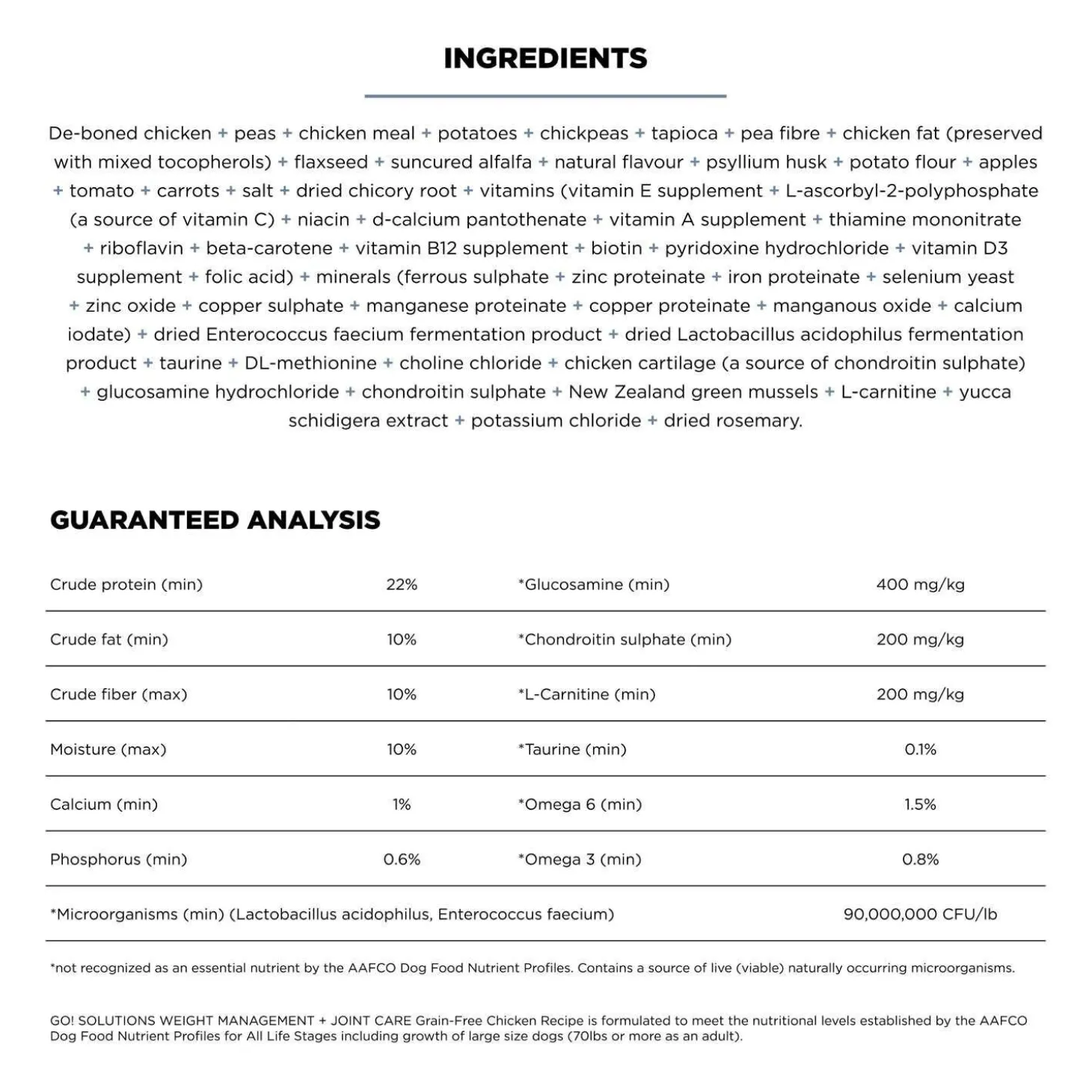 Weight Management + Joint Care Grain-Free Chicken Recipe Adult Dog Food